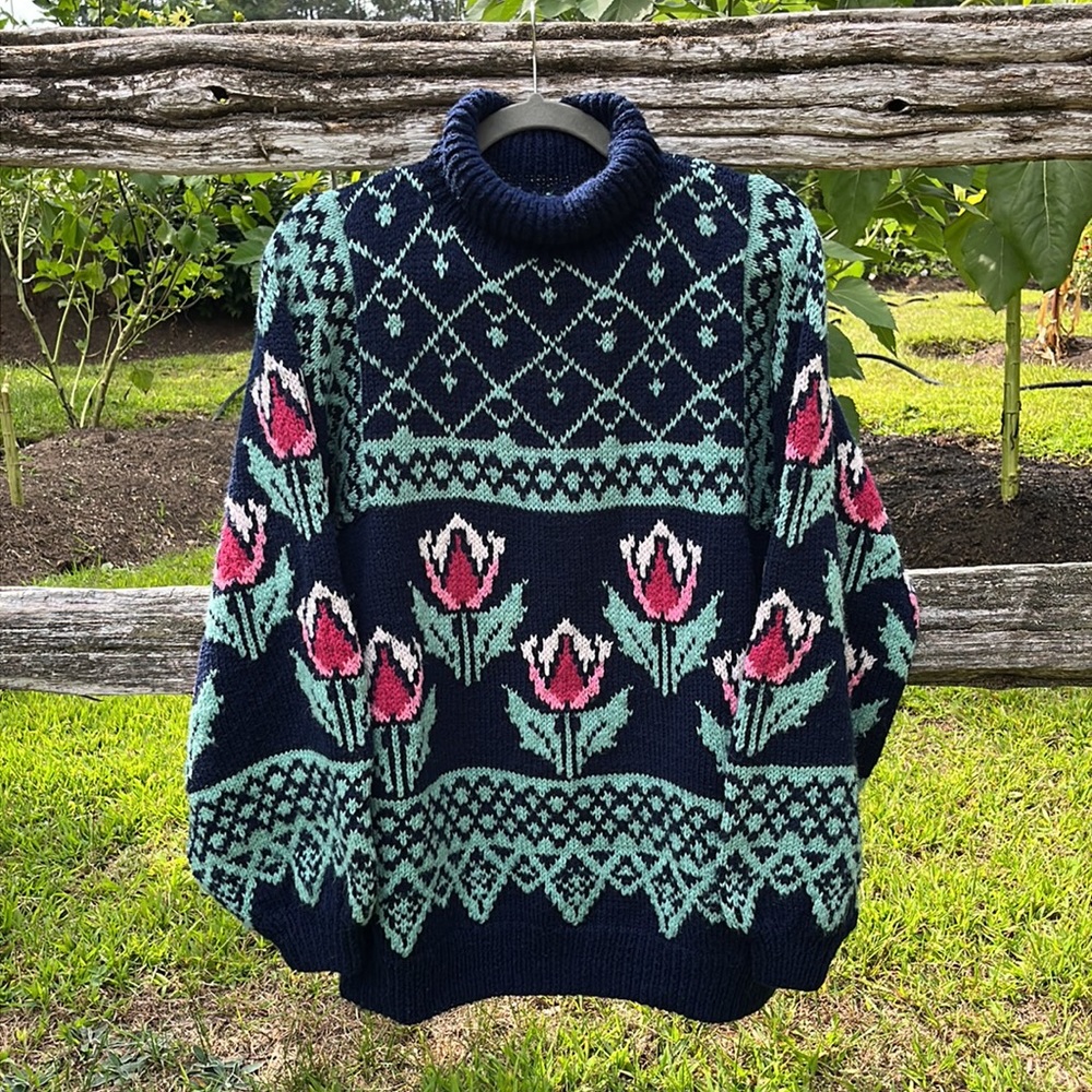 Vintage oversized cottage grandma knit sweater